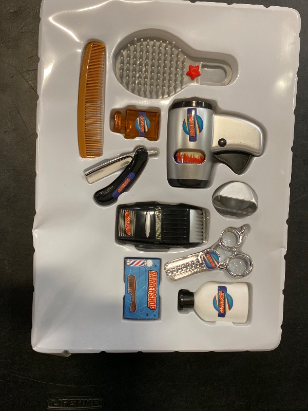 Photo 1 of Classic Barbershop Play Set (10 Pieces) Create Your Own Hair Styles! Safe & Durable Fun! Includes Fake Razor, Blow Dryer, Comb, Shears, Scissors, and More!