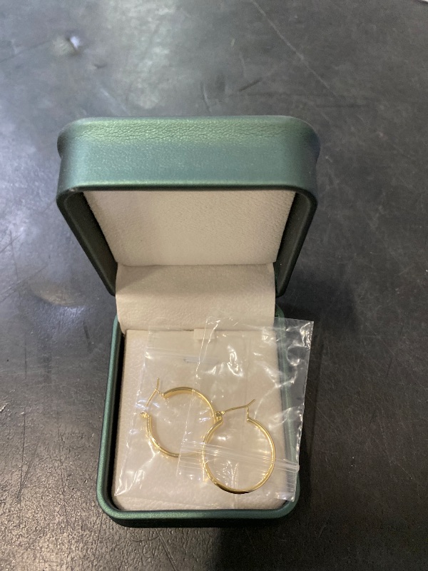 Photo 1 of 14K Gold Hoop Earrings for Women Trendy, Flat Square-edge 14k Gold Earrings Chunky Earring Classic Dainty Hoops Earring for Womens
