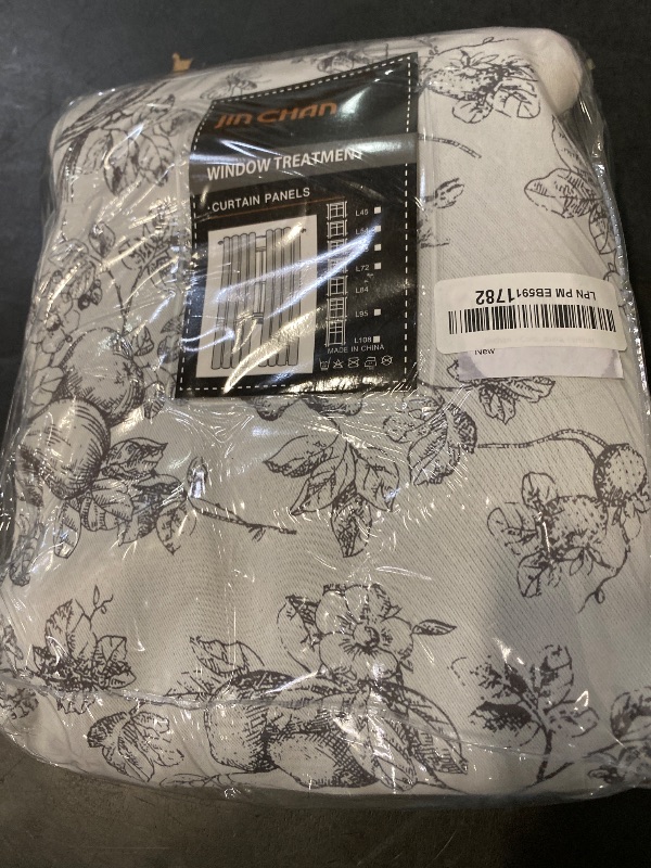 Photo 1 of jinchan 95% Blackout Floral Curtains 84 Inches Long, Printed Flower Grey Blackout Curtain for Bedroom Rod Pocket Back Tab Blackout Curtains Thermal Insulated Window Drapes, 2 Panels Gray