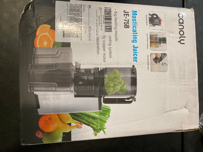 Photo 1 of Cold Press Juicer, 5.8" Wide Feed Chute Juice Extractor Machine with 400W, High Juice Yield, Slow Masticating Juicer for Whole Vegetables & Fruits, Premium Grey