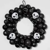Photo 1 of Halloween Skull Black and White Shatterproof Halloween Wreath - Hyde & EEK! 