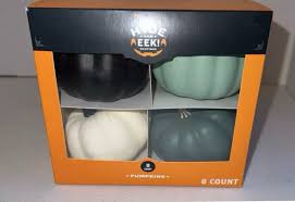 Photo 1 of New Hyde & Eek 8pk Pumpkins Indoor Decorative Black White Green NIB
