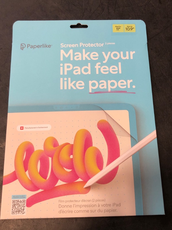 Photo 1 of Paperlike 2.1 Screen Protector (2x) for iPad Pro 11" (2020/21/22) & iPad Air 10.9" 4th & 5th Generation for an authentic paper-feel