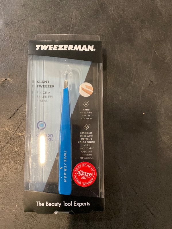 Photo 1 of Tweezerman Mini Slant Travel Tweezers For Eyebrows, Travel Tweezers for Eyebrows, Facial Hair, Ingrown Hair (Blooming Lilac)