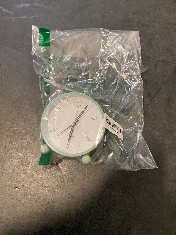 Photo 1 of Analog Alarm Clock, 4 inch Super Silent Non Ticking Small Clock with Night Light, Battery Operated, Simple Design, Old Fashioned Style Ideal Decor, for Bedroom, Bedside, Desk, Adult, Kid, Gift, Green