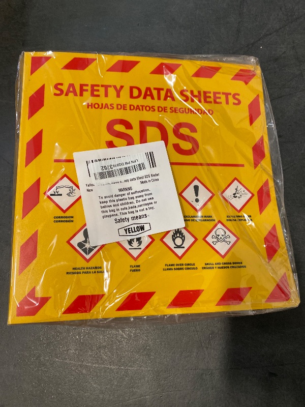 Photo 1 of Yellow Safety (YS), 1 Pack, SDS Binder - 2024 Requirements, Heavy Duty 3 Inch, 3 Ring Safety Data Sheet SDS Binder