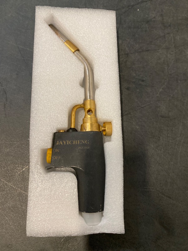 Photo 1 of Propane Torch Head,Trigger Start Mapp Gas Torch Head, JS12000 High Intensity Flame Welding Torch Head with Self Ignition and Flame Lock for Light Welding,Soldering,Brazing,Heating,Thawing and Cooking