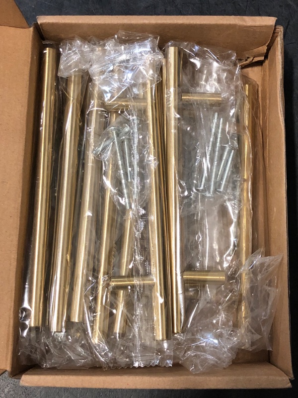 Photo 1 of Haidms 10 Pack | 4 Inch Cabinet Handles Gold Stainless Steel Kitchen Drawer Pulls Cabinet Pulls 6.37 Inch Length, 4 Inch Hole Center