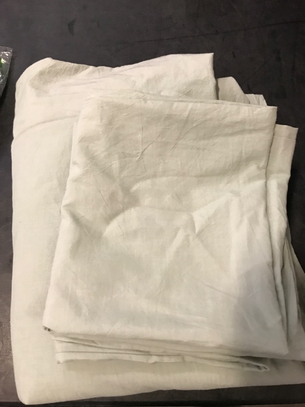 Photo 1 of King FOSSA Duvet Cover Set 100% Washed Cotton Linen Feel Super Soft Breathable Cozy 3 Pieces Bedding Sets Solid Sage Green Oversized King