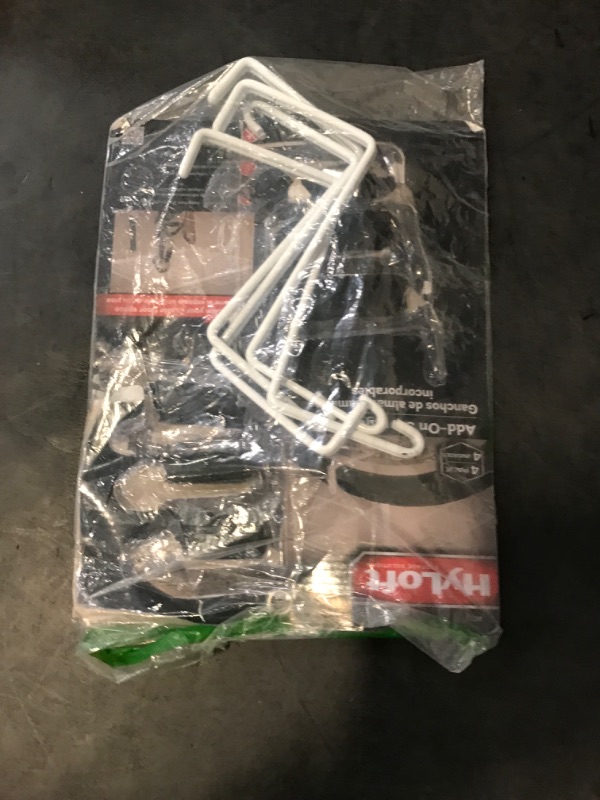 Photo 1 of HyLoft 00212 Add-On Storage Hook Accessory for HyLoft Model-540 Ceiling Rack, 4 Count , White