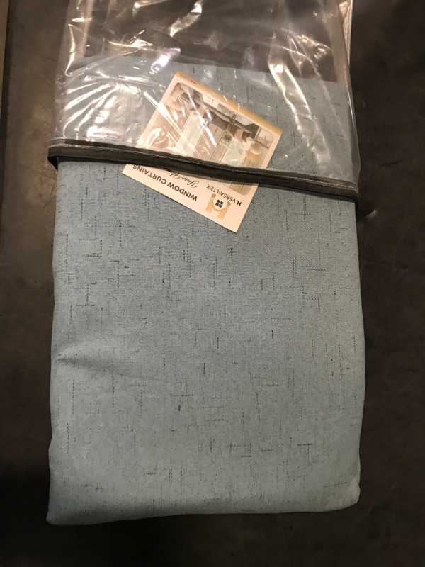 Photo 1 of H.VERSAILTEX Linen Blackout Curtains 108 Inches Long 100% Blackout Thermal Insulated Textured Linen Look Curtain Draperies Anti-Rust Grommet, Energy Saving with White Liner, 2 Panels, Stone Blue