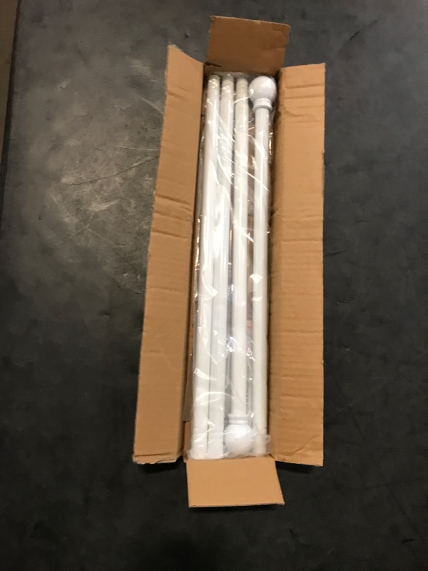 Photo 1 of Thestoa Curtain Rods for Windows 30-62 Inch, 5/8" White, Stainless Steel Small Curtain Rods for Bedroom, Living Room, Kitchen, Farmhouse, Outdoor