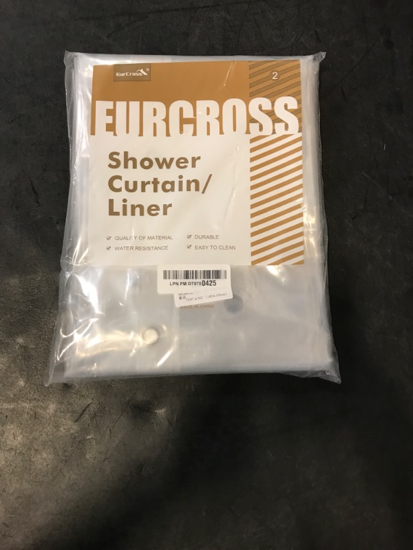 Photo 1 of EurCross Clear Shower Curtain Liner 72x76inches Long with 5 Magnets, Heavy Duty Weighted Thick PEVA Shower Liner, Transparent Plastic Shower Curtain for Bathroom with 12 Metal Grommets