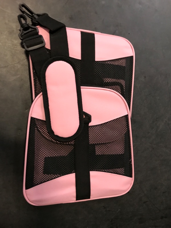 Photo 1 of Cat Carrying Case - Pet Carrier Airline Approved, Protable and Breathable Pet Travel Carrier Removable Fleece Pad, Collapsible Cat Carrier Dog Carrier for Medium Cats Small Cats Dogs (Medium, Pink)
