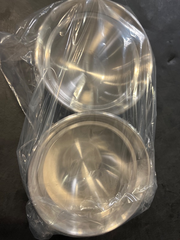 Photo 1 of ZENFUN 2 Pack 20 Oz Chilled Dip Bowl with Acrylic Ice Bowl Base, Stainless Steel Ice Chilled Serving Dish Iced Salad Bowl Set for Chilled Pasta, Potato, Dressing, Fruit