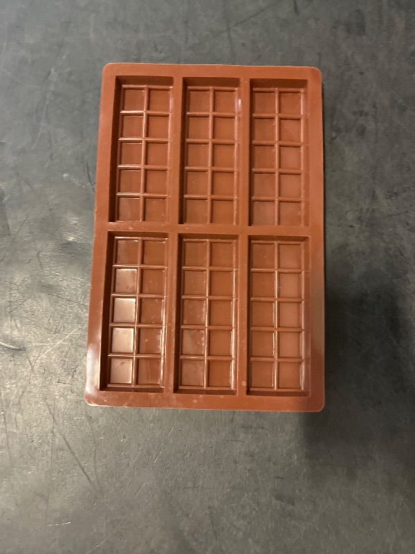 Photo 1 of Chocolate Bar Molds Deep Silicone Break-Apart Chocolate Nonstick Protein and Energy Thick Candy Bar Mold Wax Melt Mold 2 Pack (10 Snap)