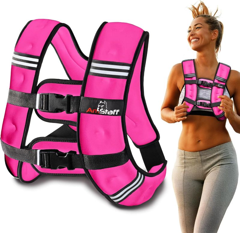 Photo 1 of Weighted Vest - Weight Vest for Running, Strength Training & Muscle Building, Features Reflective Stripe for Safe Outdoor Workouts (Available in 6lbs to 30lbs)