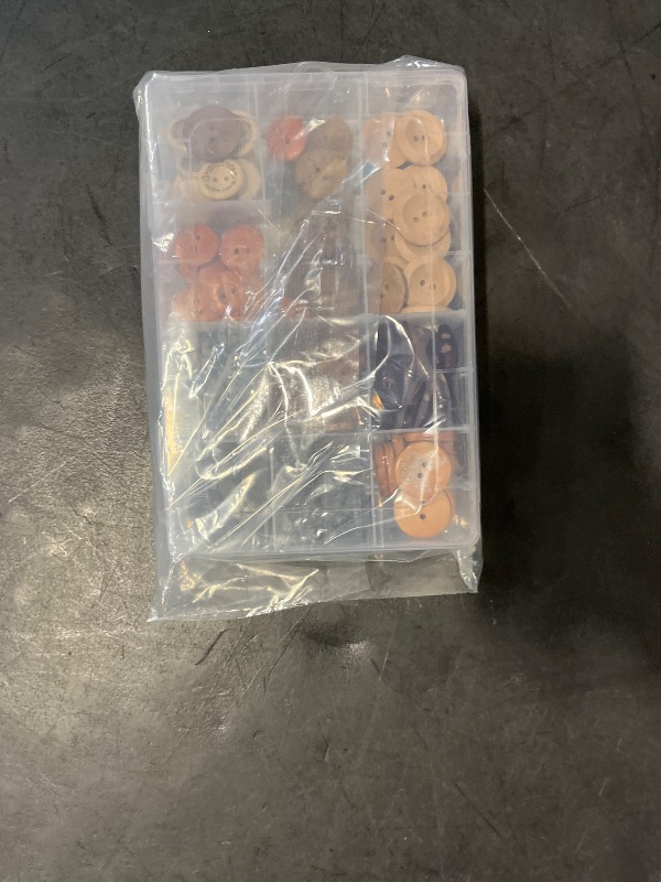 Photo 1 of Assorted Handmade Buttons, 120Pcs Wooden Buttons Art DIY Craft Supplies with Box