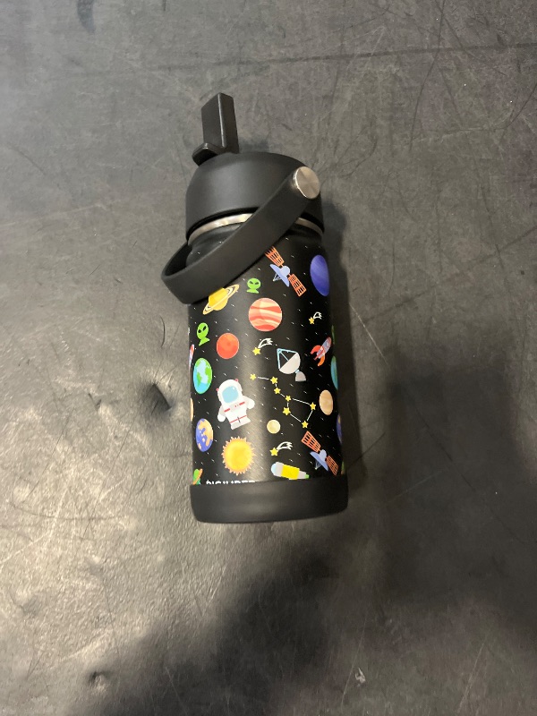 Photo 1 of 12 oz Kids Insulated Water-Bottle w/Straw - Cold-24h Hot-12h, Toddler Water Bottle Spill-proof & BPA-free, Stainless Steel Water Bottles Kids, Space Insulated Cup for School Camping Boys Girls Gift