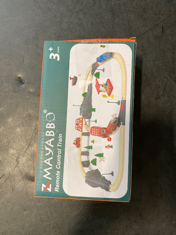Photo 1 of Toy Train Set Remote Control Locomotive Train, Motorized Train for Wooden Track, Electric Train and Tunnel with Sound & Lighting Effect, Magnetic Trains Compatible with Thomas, Brio, Chuggington