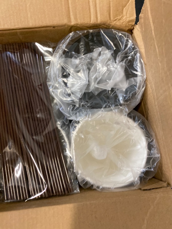Photo 1 of Lamosi 12 oz Disposable Coffee Cups with Lids, 60 Pack Insulated Hot Cups To Go Paper Coffee Cups with Lids and Straws, Corrugated Ripple Wall Cup for Hot Drink, Office, Coffee Bar (Black)