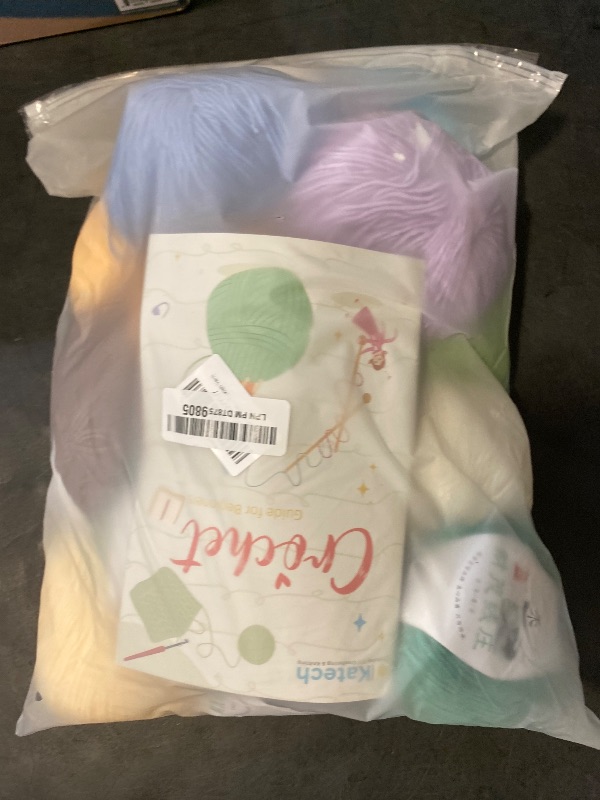 Photo 1 of Katech 20 Skeins Cotton Yarn for Crocheting-Sport Weight Yarn 55% Cotton 45% Acrylic-Milk Cotton Yarn-Knitting/Crochet Yarn Kit