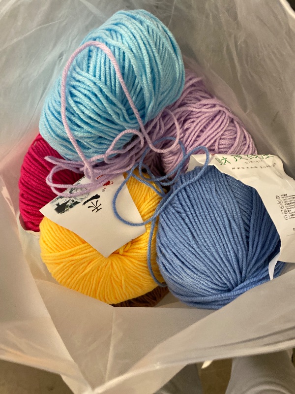 Photo 1 of Katech 20 Skeins Cotton Yarn for Crocheting-Sport Weight Yarn 55% Cotton 45% Acrylic-Milk Cotton Yarn-Knitting/Crochet Yarn Kit