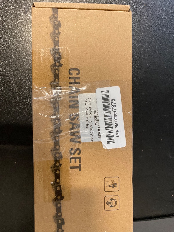 Photo 1 of 5 Pack 14 Inch Chainsaw Chain 52 Drive Links .050" Gauge, 3/8" Pitch Replacement Chains Compatible with Husqvarna, Echo, Poulan, Craftsman