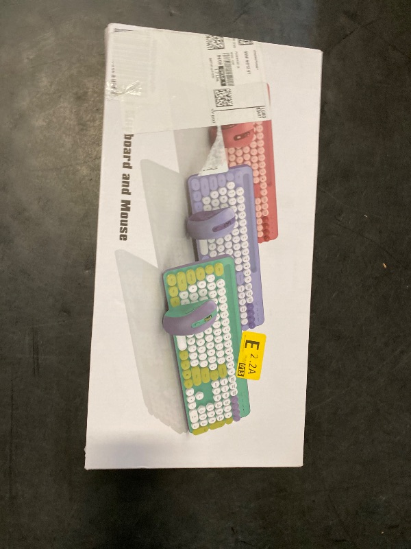 Photo 1 of Wireless Keyboard and Mouse Combo, Retro Round Keycap Typewriter Keyboard with Phone/Tablet Holder, Cute Colorful Combo for Computer/Laptop/Windows/PC by SABLUTE, Pink