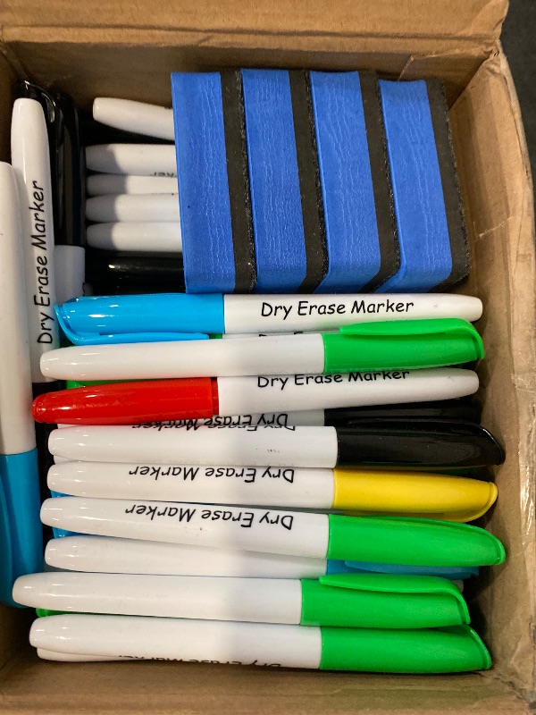 Photo 1 of Thenshop 200 Pack Dry Erase Markers Bulk with 4 Magnetic Erasers Fine Tip Dry Erase Markers Whiteboard Pens Bulk for Office School Supplies(Cute Color)
