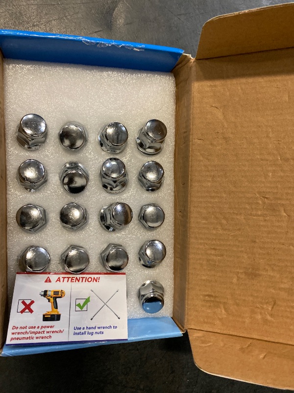 Photo 1 of 12x1.5 Lug Nuts 20 Pcs Chrome Closed End Mag Style Lug Nuts with Washer 13/16" (21mm) Hex Compatible with Toyota Camry/Corolla/Tacoma Lexus