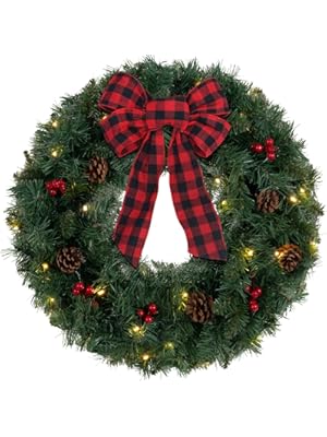 Photo 1 of Christmas Wreath for Front Door, Red Berries, Pine Cones, Home Decor, Indoor Outdoor Xmas Decorations
