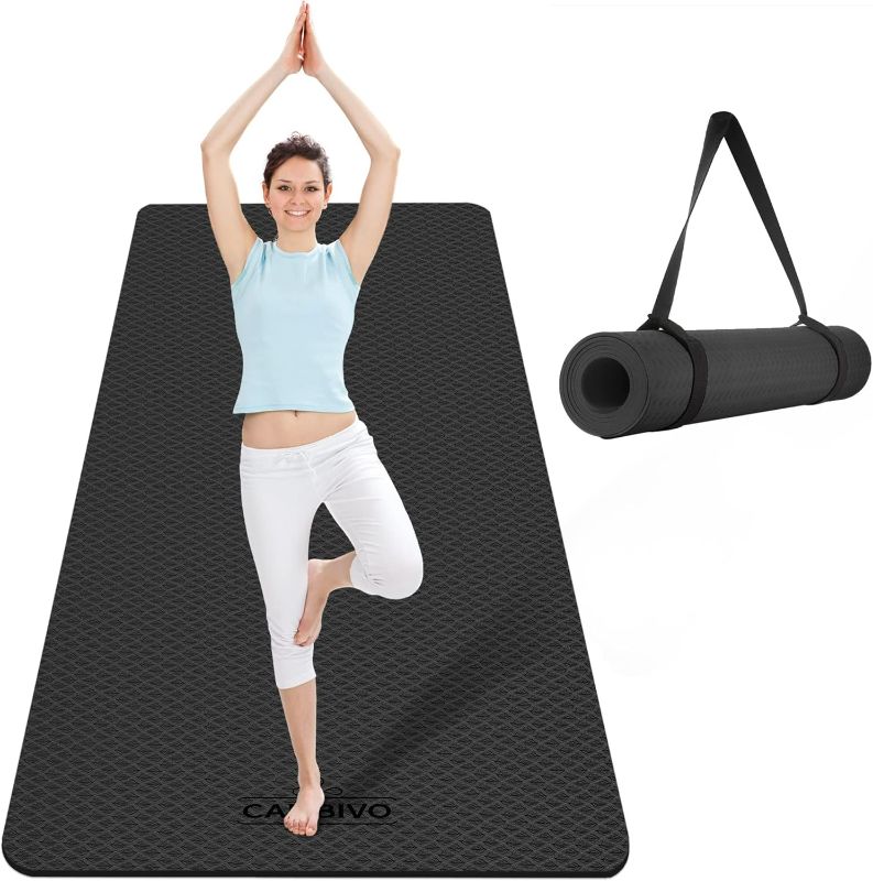 Photo 1 of CAMBIVO Extra Wide Yoga Mat for Women and Men (72"/84"x 32"x 1/4") TPE Workout Mat, Non-slip Large Exercise Fitness Mat for Yoga, Pilates, Workout