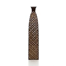 Photo 1 of Hosley Metal Brown Tones Moroccan Embossed Floor Vase 28.5 Inch High. Great Vase for Dried Floral Arrangements Craft Projects Ideal Gift for Wedding Special Occasion Home Office