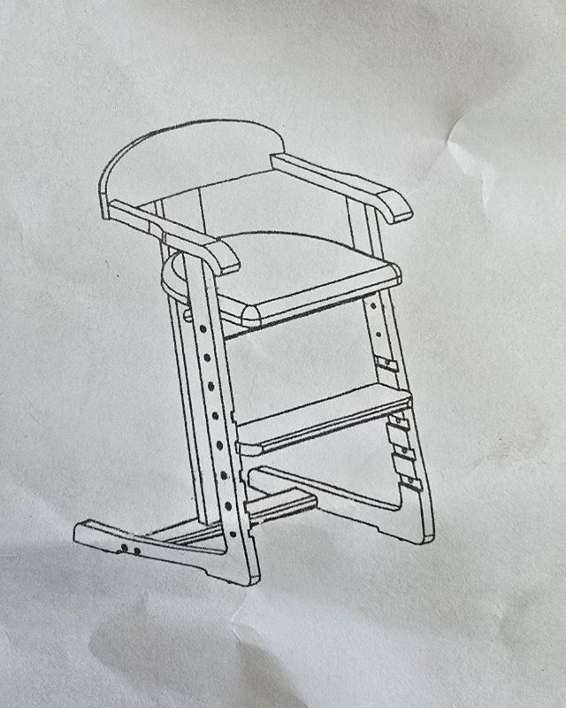 Photo 1 of Wooden High Chair for Babies and Toddlers - Adjustable Height Easy to Clean Toddler Highchair - Kids Dining Chair from 3 Years to 200 Lb, Grow with Child