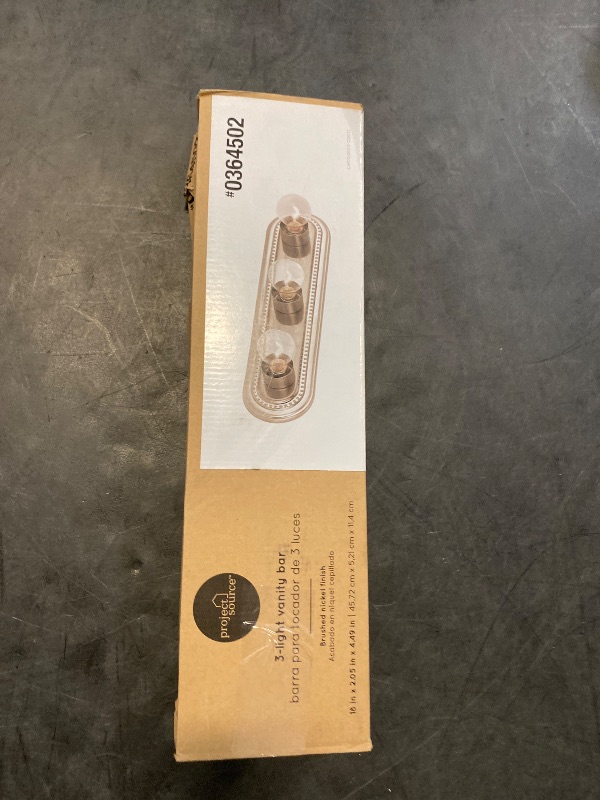Photo 1 of Project Source 18-in 3 -Light Brushed Nickel Traditional Vanity light