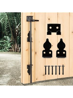 Photo 1 of 24" Heavy Duty Cane Bolt Gate Drop Rod-Steel Gate Ground Latch Designed for Wood Metal Vinyl Gates or Double Doors Fence Applications