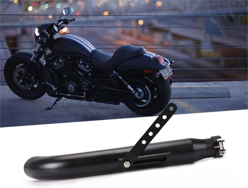 Photo 1 of 2Pc Baking Paint Motorcycles Slash Cut Exhaust Muffler Pipe for 1-3/8", 1-1/2", 1-5/8" and 1-3/4" Chopper Cafe Racer Loud black