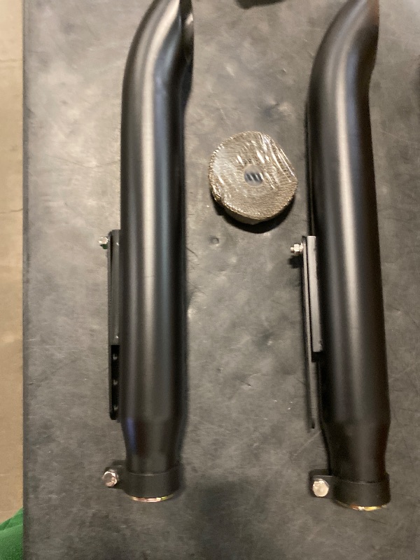 Photo 1 of 2Pc Baking Paint Motorcycles Slash Cut Exhaust Muffler Pipe for 1-3/8", 1-1/2", 1-5/8" and 1-3/4" Chopper Cafe Racer Loud black