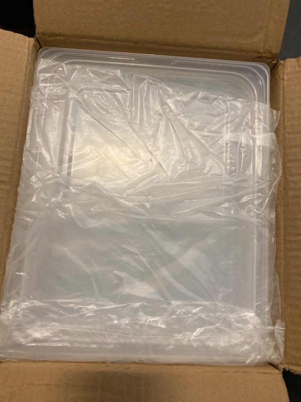 Photo 1 of 3 Pack Plastic Food Pans with Lids, 1/2 Size 4'' Deep,Polycarbonate, Clear?Food Pan Polycarbonate Square Food Storage Containers with Lids for Kitchen Restaurant Food Prep (3-1/2) (3-1/2)