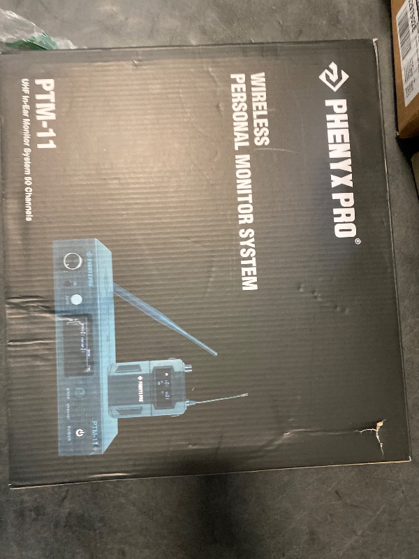 Photo 1 of Phenyx Pro UHF Mono Wireless in-Ear Monitor System, Metal Wireless IEM System, Bodypack Receiver, 50 Adjustable Frequencies, Separate Outputs, 164ft Operation, Suitable for Band and Studio (PTM-11)