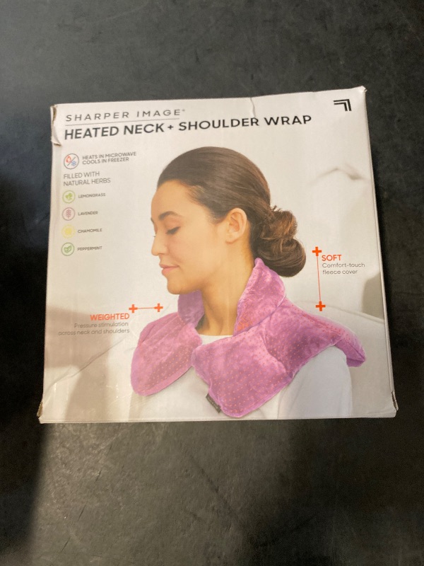 Photo 1 of Sharper Image Heated Neck & Shoulder Wrap - Microwavable Warm & Cooling Plush Pad, Scented Aromatherapy (100% Natural Lavender & Herb Spa Blend), Pain Tension Headache Relief Therapy, Gift for Women