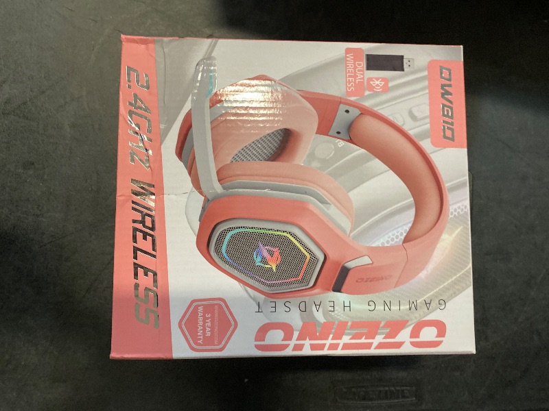 Photo 1 of Ozeino 2.4GHz Gaming Headset Wireless with Flip Mic for Ps5, Ps4, PC, Gaming Headphones with USB-A & USB-C Transmitter, 40Hr Battery Bluetooth Headset for Laptop, Mobile, Mac