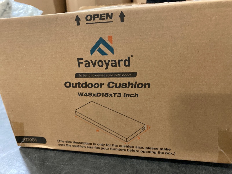 Photo 1 of Favoyard Outdoor Bench Cushion 48 x 18 Inch Waterproof Patio Furniture Cushions 3-Year Color Fastness Garden Sofa Settee Couch Swing Pads with Handle and Adjustable Straps, Spice