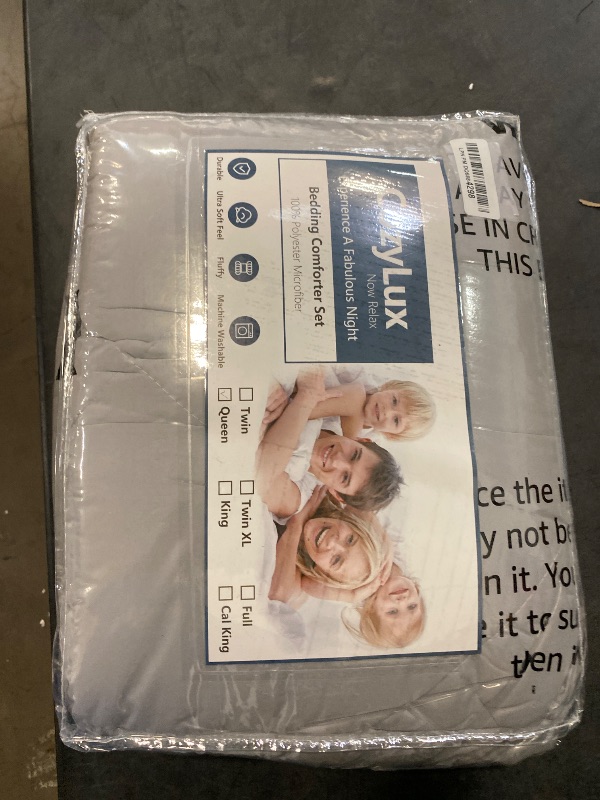 Photo 1 of CozyLux Queen Comforter Set Light Grey - Bed in a Bag Queen Size 7 Pieces, Luxury Soft Bed Set for All Seasons, Bedding Set with Down Alternative Comforter, Sheets, Pillowcases & Shams