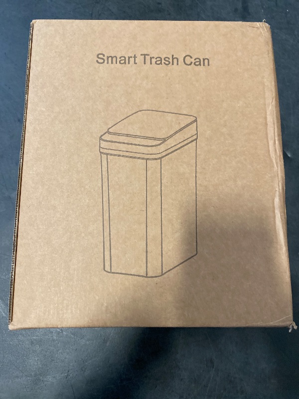Photo 1 of Anborry Smart Touchless Bathroom Trash Can 2.2 Gallon Automatic Motion Sensor Rubbish Can with Lid Electric Narrow Small Garbage Bin for Kitchen, Office, Toilet, Bedroom (Grey)