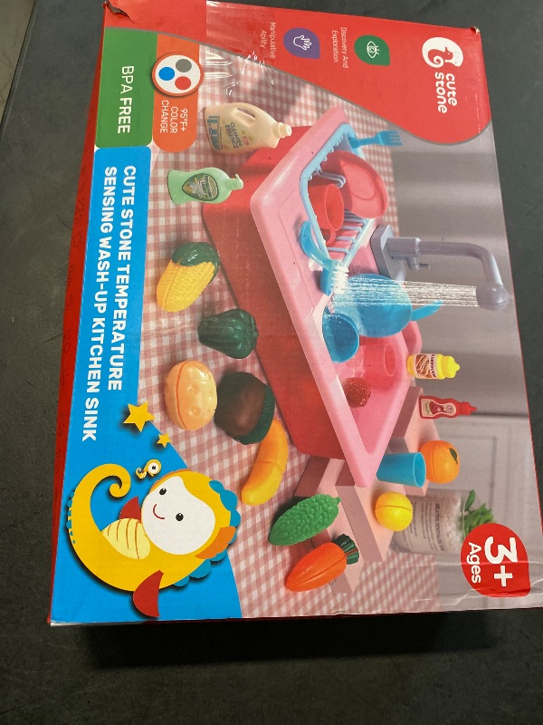 Photo 1 of CUTE STONE Color Changing Play Kitchen Sink Toys, Children Electric Dishwasher Playing Toy with Running Water,Upgraded Real Faucet and Play Dishes,Pretend Role Play Toys for Kids Boys Girls