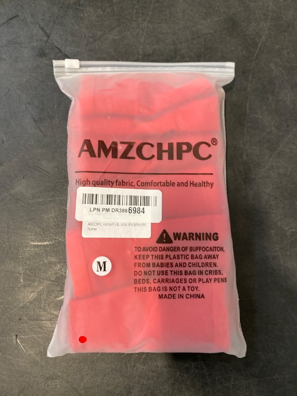 Photo 1 of (M) AMZCHPC Women's Briefs Cotton Underwear Mid Waisted Panties Soft Underpants 5Pack(Red-M)