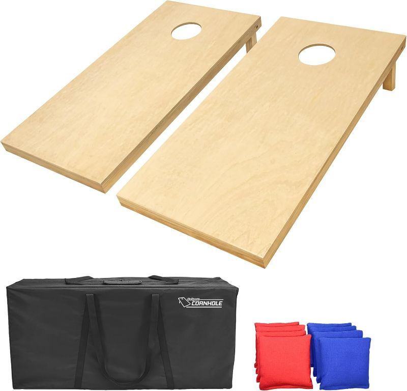 Photo 1 of GoSports Solid Wood Premium Cornhole Sets - Choose 4 x 2 ft or 3 x 2 ft - Game Boards Include Set of 8 Cornhole Toss Bags