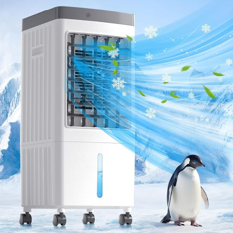 Photo 1 of Portable Air Conditioners, Evaporative Air Cooler [40Hrs Lasting], Portable ac Unit w/ 2.6 Gal Water Tank & 3 Speeds, Personal Air Cooler with Remote, Fast Cooling Windowless Air Conditioner for Room